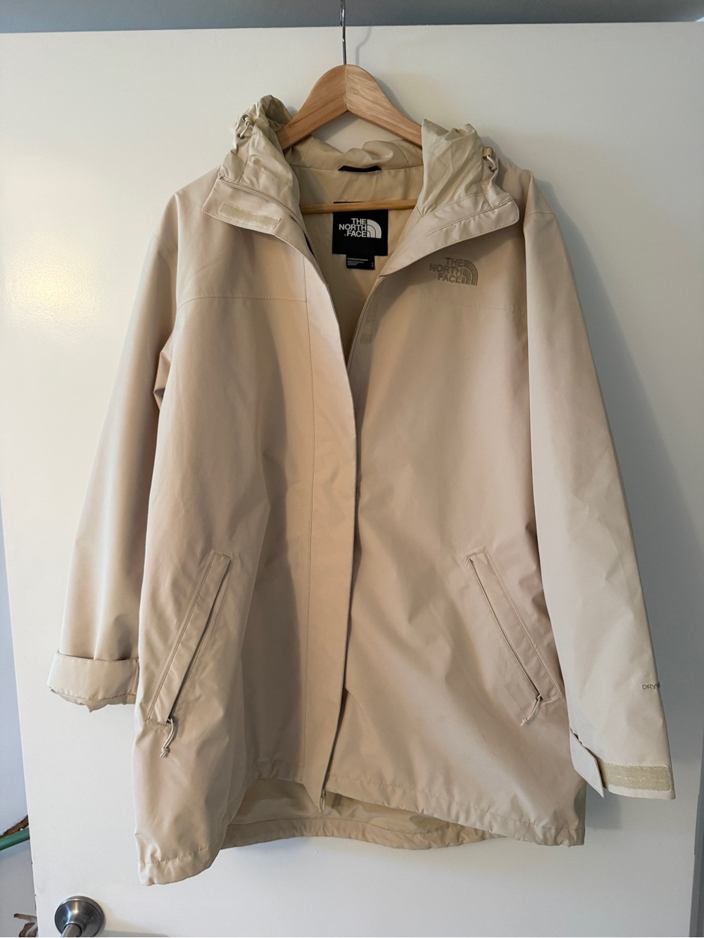The North Face Women's Light Beige Hooded Trench Coat